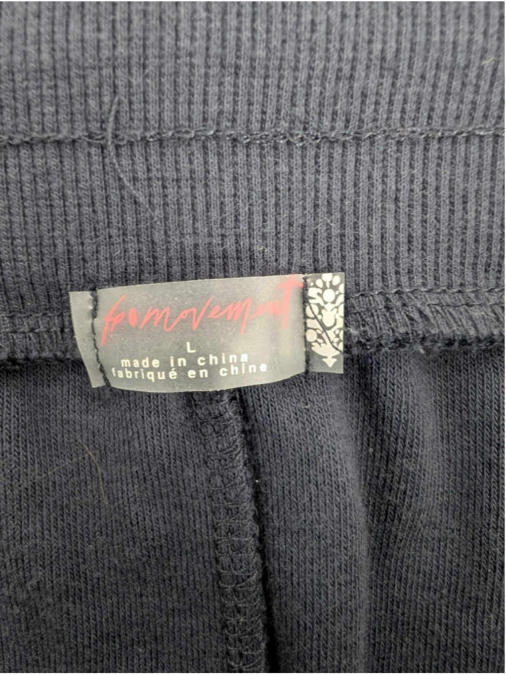 Free People FP Movement Sz L 2 Piece Polo Short Set Navy Terry Lounge Athleisure - Picture 5 of 11